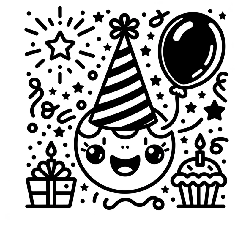 bunte-party-ausmalvorlage-kinder