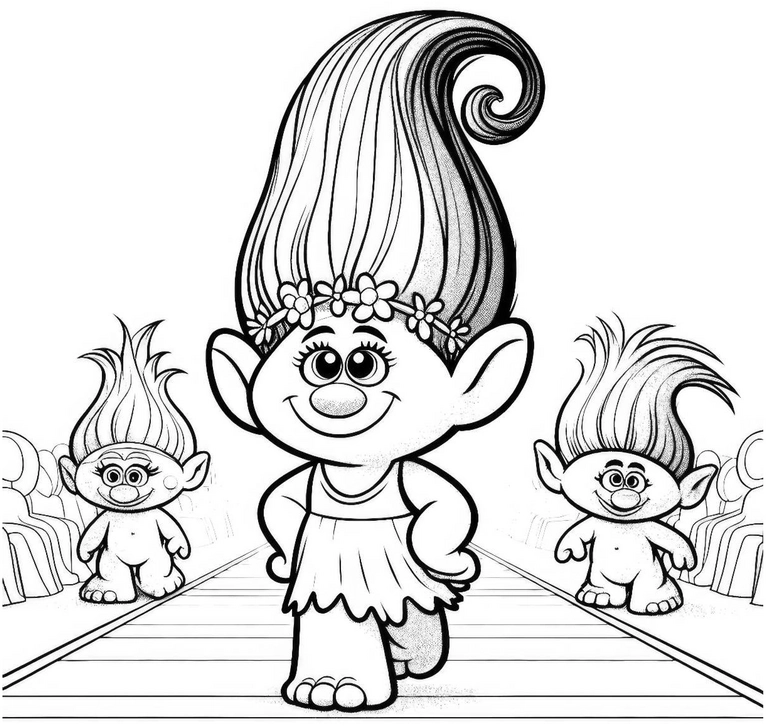 bunte-troll-figuren-auf-dem-laufsteg