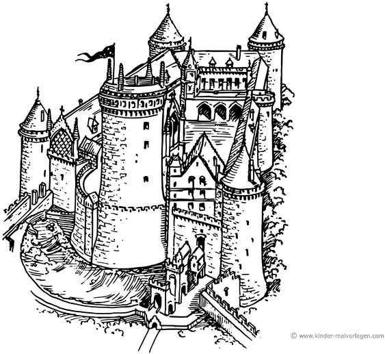 burg-ausmalvorlage-kreativ-gestalten