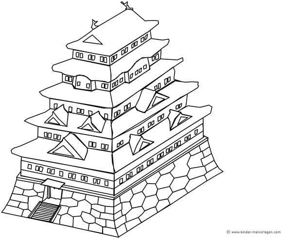 burgbau-in-3d-optik-malvorlage