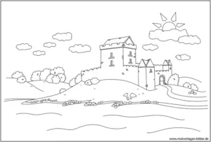 burglandschaft-im-mittelalter-ausmalvorlage