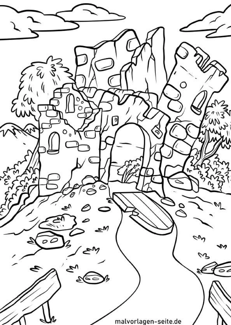 burgruine-ausmalvorlage-kreativ-entdecken