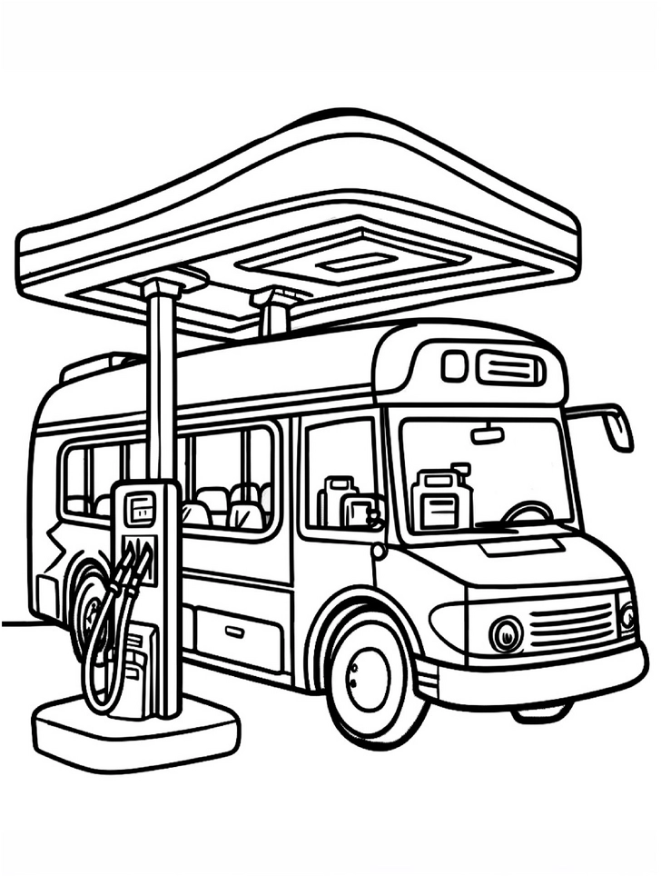 bus-an-tankstelle-ausmalbild