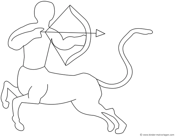 centaur-mit-bogen-und-pfeil-malvorlage
