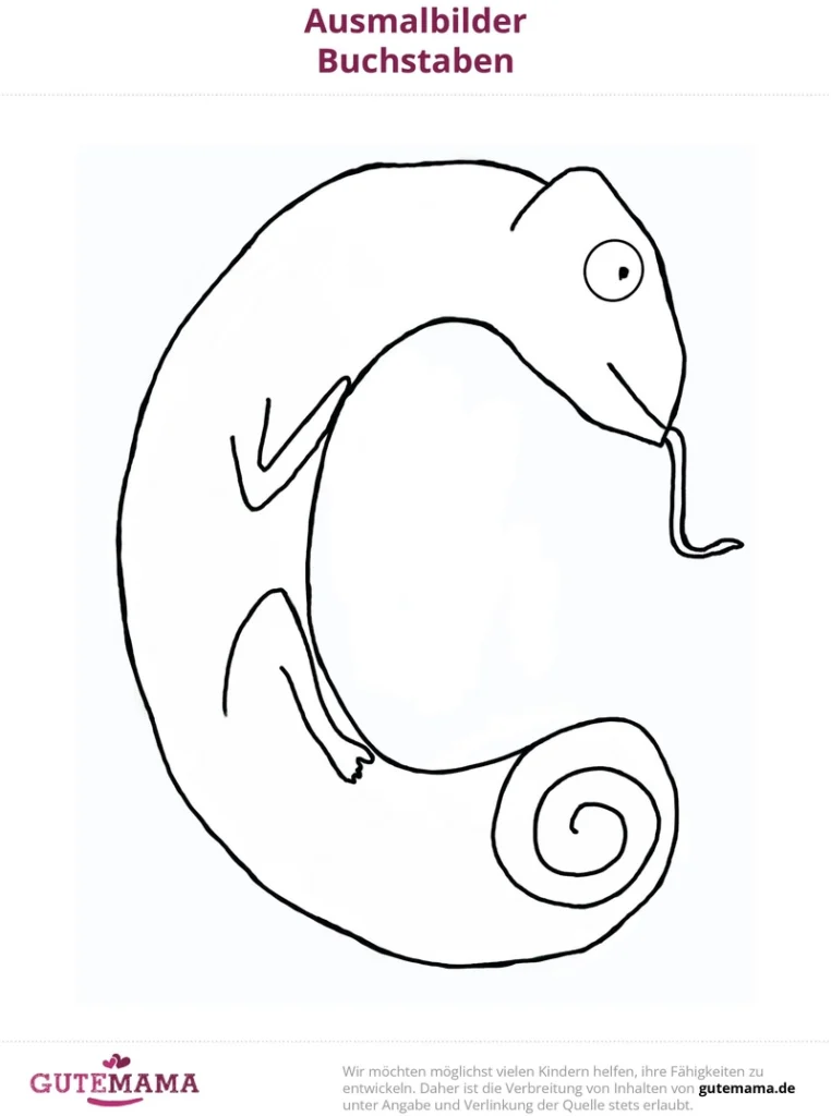 chameleon-buchstabe-c-ausmalvorlage