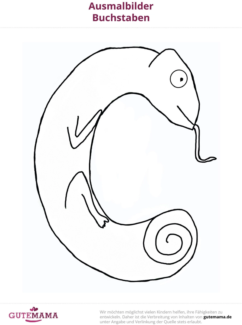 chameleon-buchstabe-c-ausmalvorlage