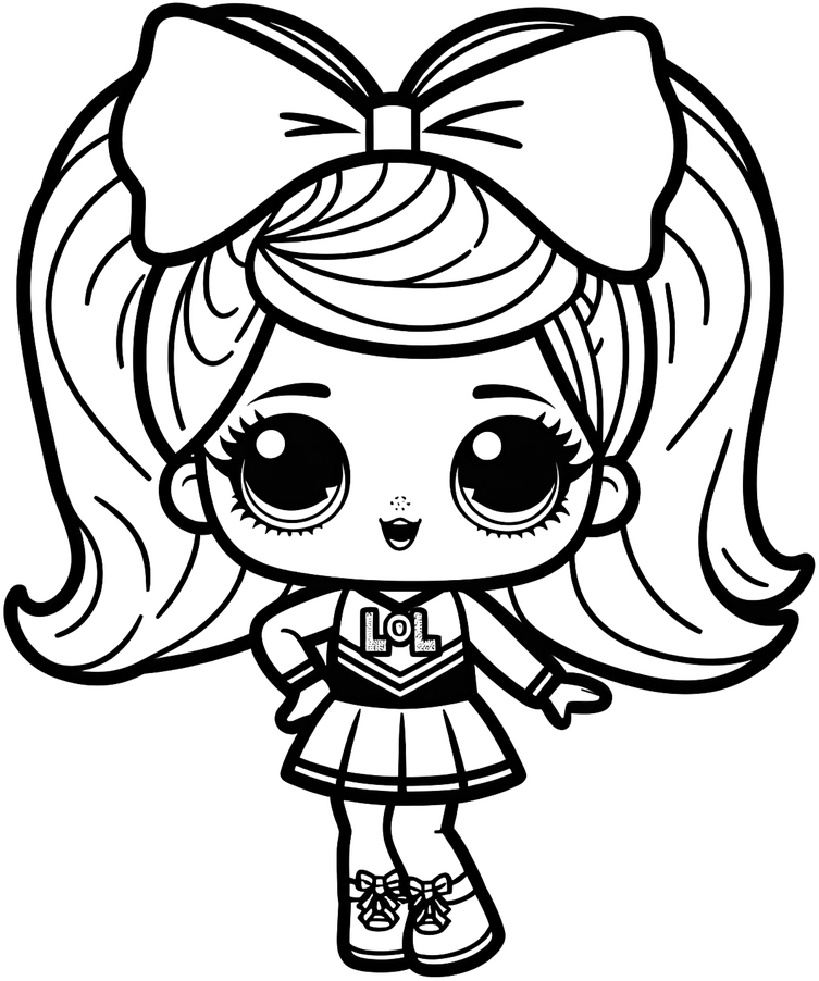 cheerleader-maedchen-mit-haarband-ausmalvorlage