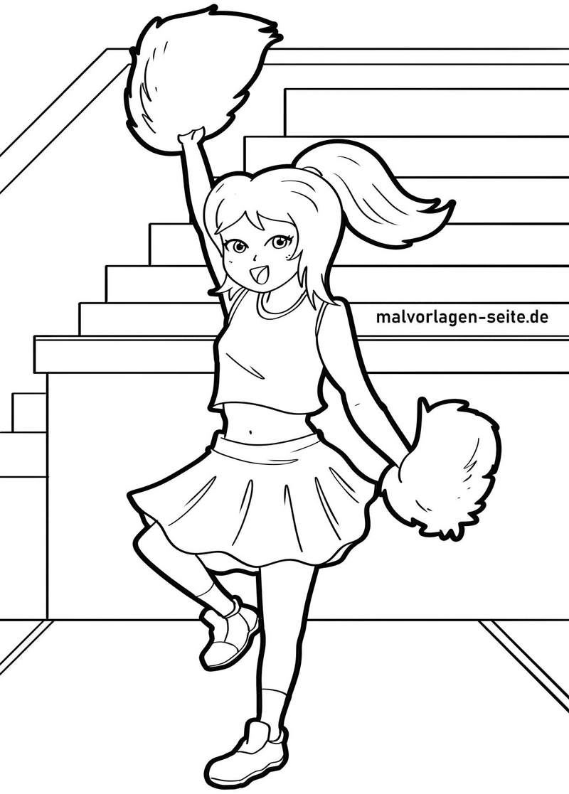 cheerleader-maedchen-mit-pompons-ausmalen