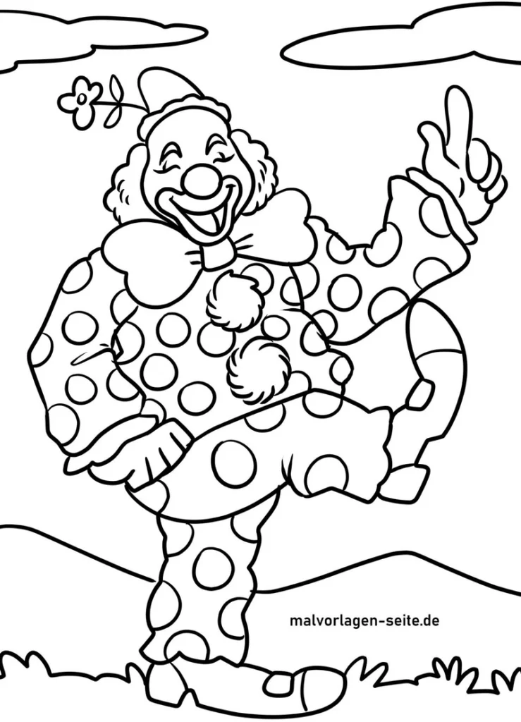 clown-bunte-punkte-ausmalvorlage
