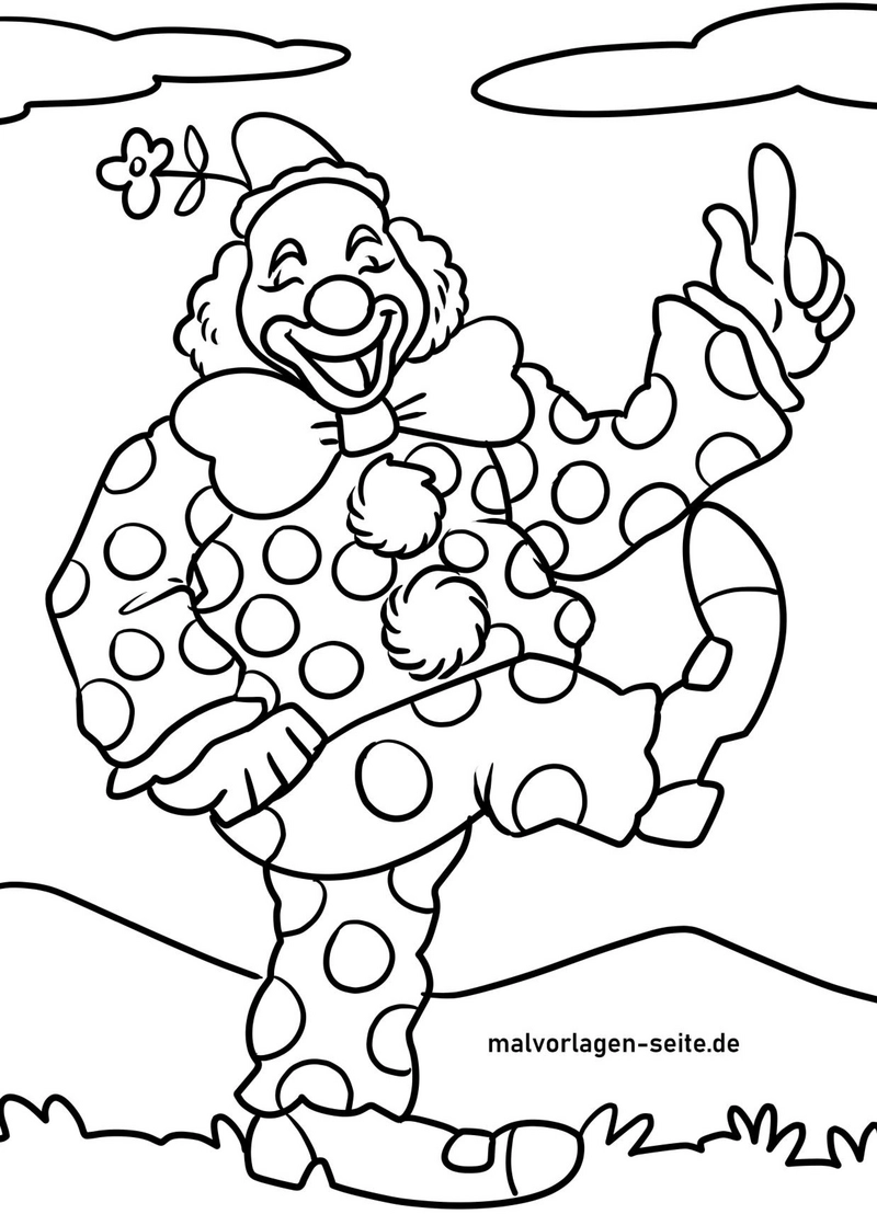 clown-bunte-punkte-ausmalvorlage