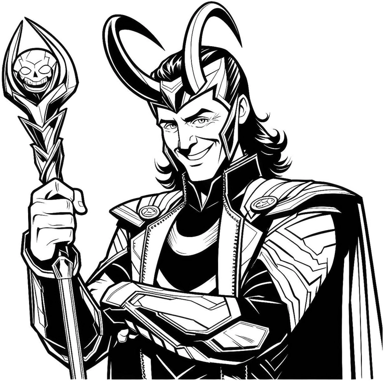 comic-figur-mit-hoernern-und-stab