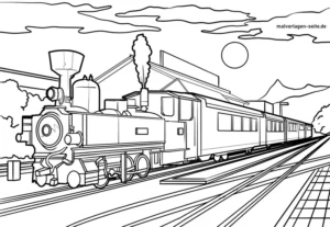 dampflok-am-bahnhof-historische-malvorlage