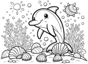 delfin-in-der-unterwasserwelt-mit-korallen-und-muscheln