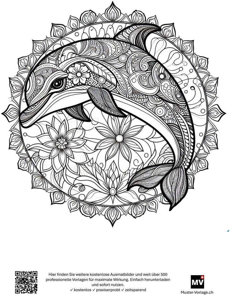 delfin-mandalas-blumen-ausmalbild