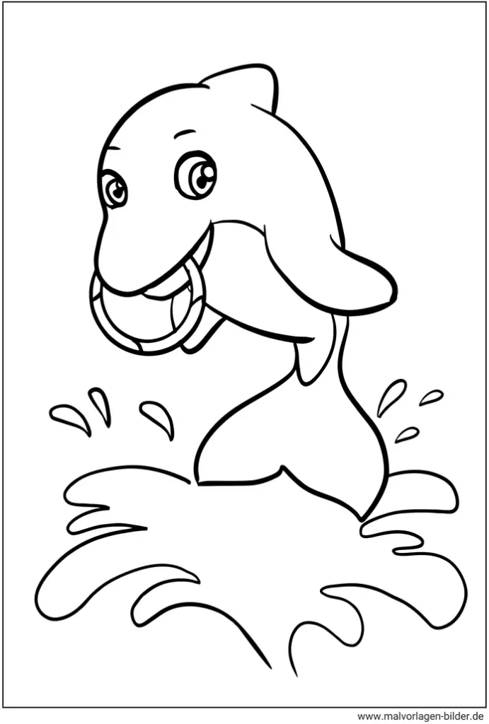 delfin-mit-ring-ausmalvorlage
