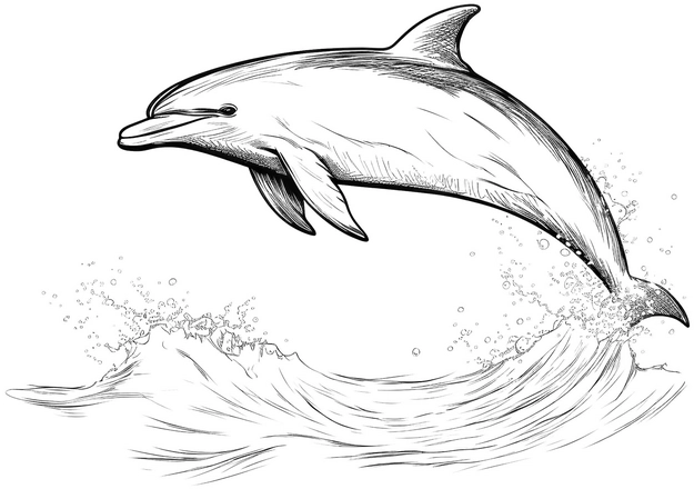 delfin-springt-aus-dem-wasser-ausmalbild