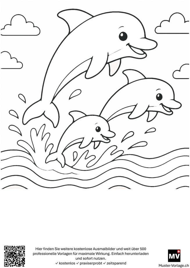 delfinfamilie-ausmalbild
