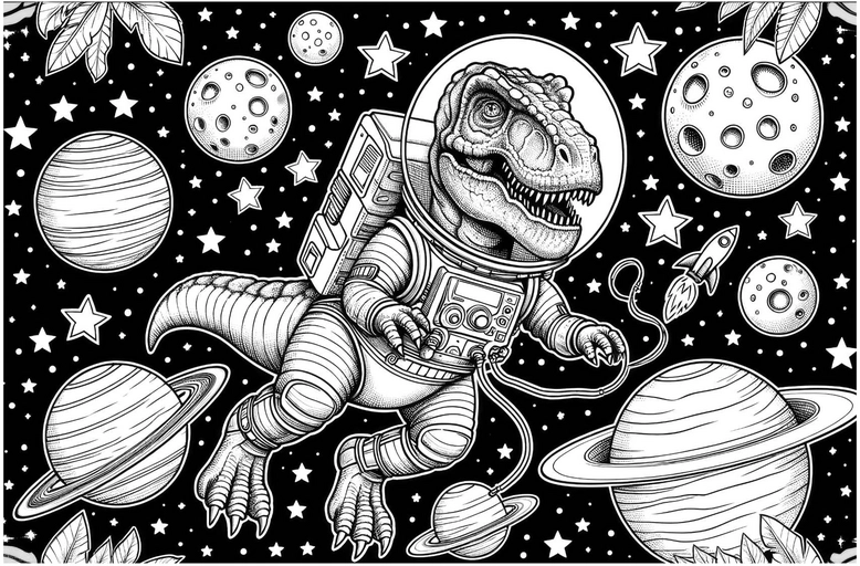 dinosaurier-astronaut-im-weltall