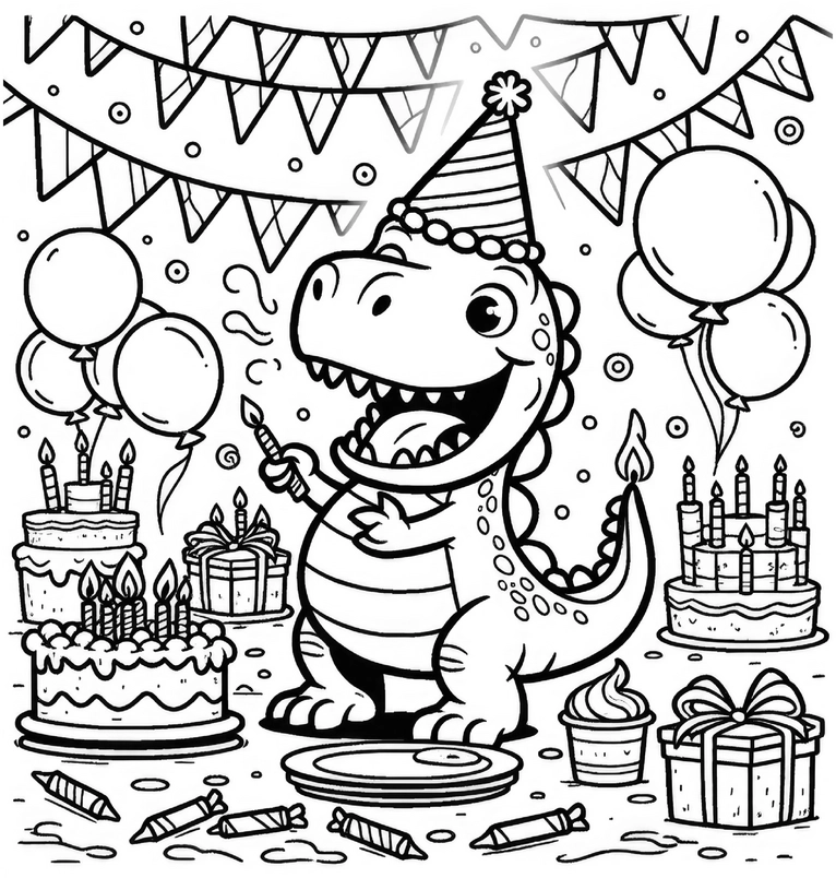 dinosaurier-geburtstag-ausmalvorlage
