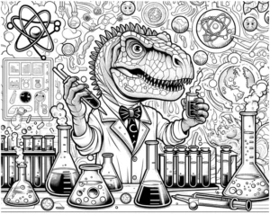 dinosaurier-im-labor-ausmalvorlage