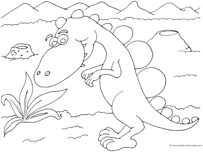 dinosaurier-in-bunter-landschaft-ausmalvorlage