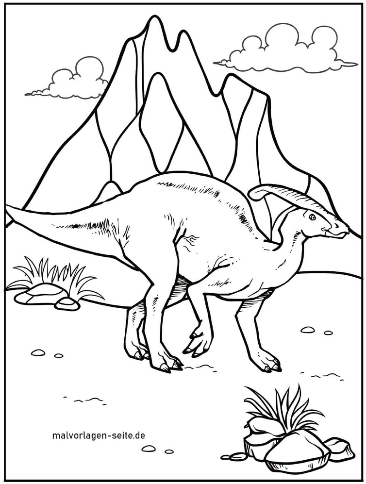 dinosaurier-in-der-natur-ausmalvorlage