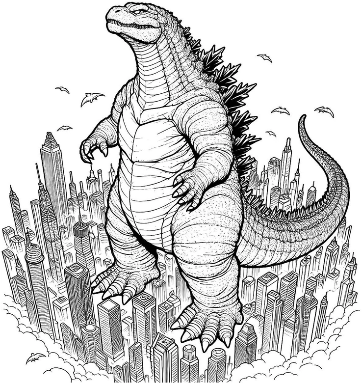 dinosaurier-in-der-stadt-ausmalvorlage