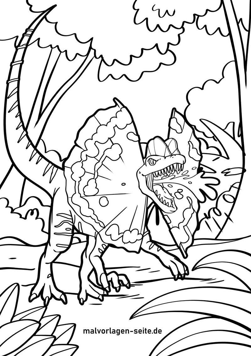 dinosaurier-mit-rueckensegel-ausmalvorlage