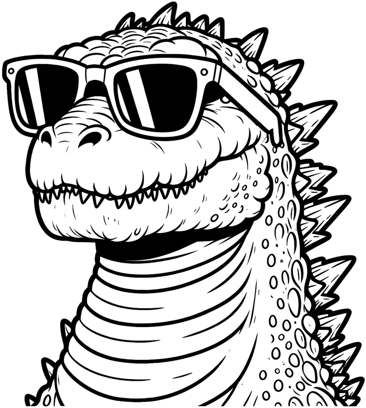 dinosaurier-mit-sonnenbrille-ausmalbild