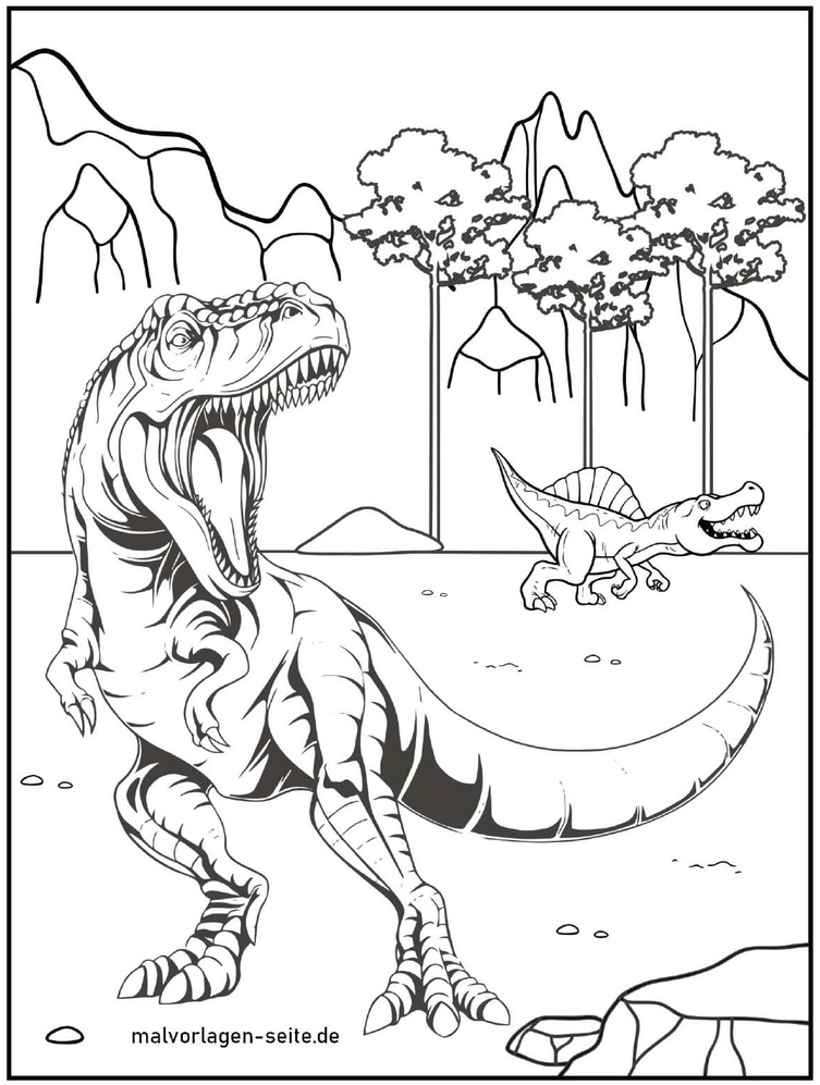 dinosaurier-t-rex-und-kleine-reptilien-in-abenteuerlandschaft