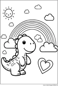 dinosaurier-unter-regenbogen-und-sonne