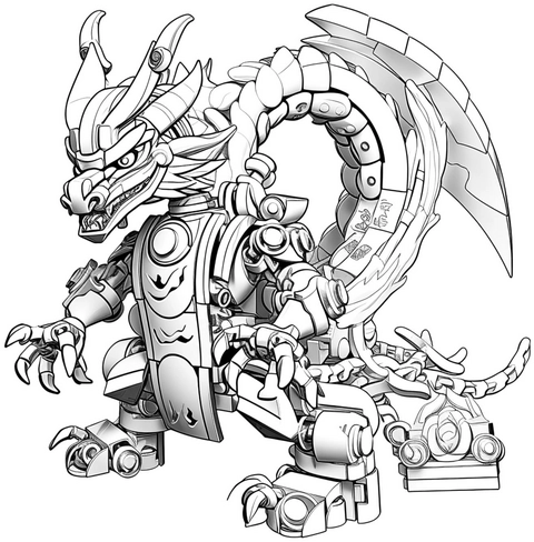 drachen-roboter-malvorlage