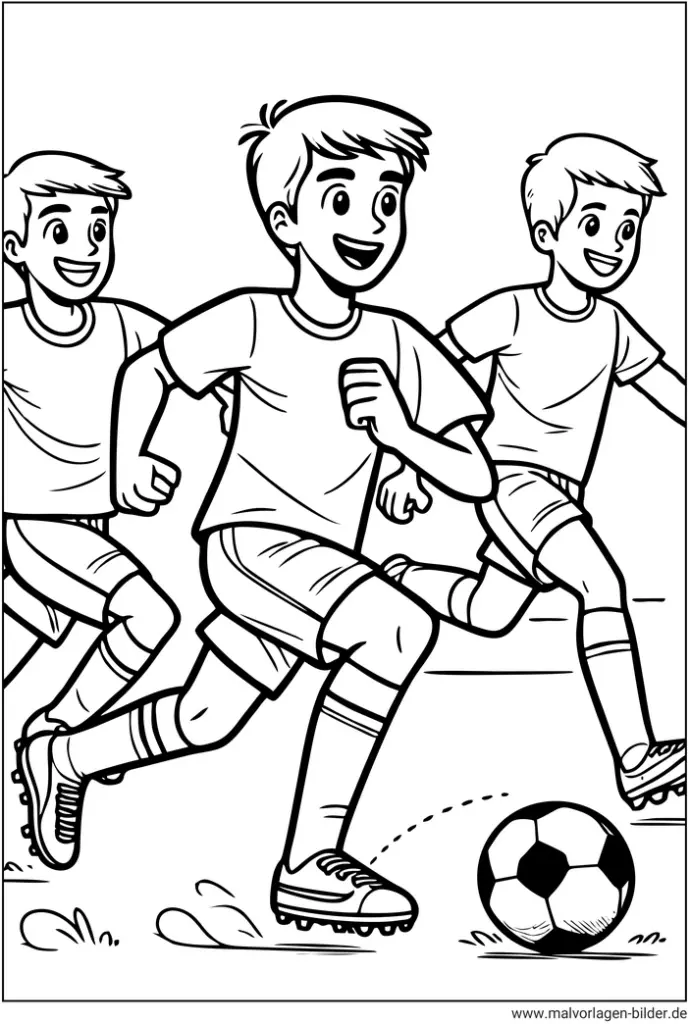 drei-jungen-spielen-fussball-ausmalvorlage