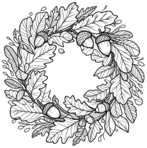 eichenkraenze-laubbaeume-herbst-ausmalvorlage