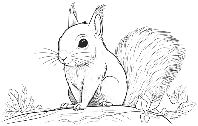eichhoernchen-ausmalvorlage-im-wald