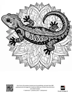 eidechsen-salamander-mandala-ausmalvorlage