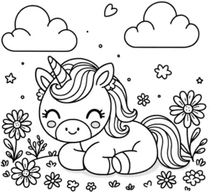 ein kleines-einhorn-auf-wiese-malen