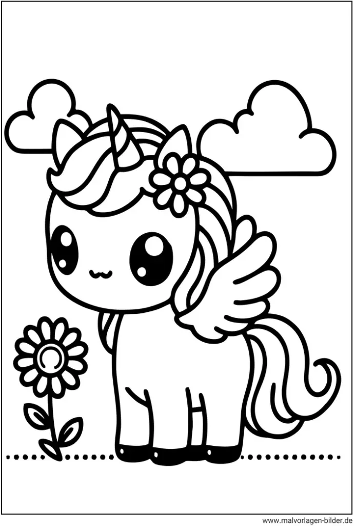 einfaches-einhorn-malen-ausmalvorlage