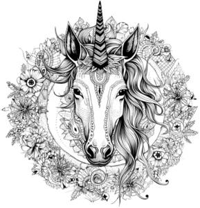 einfaches-einhorn-mit-blumen-malen