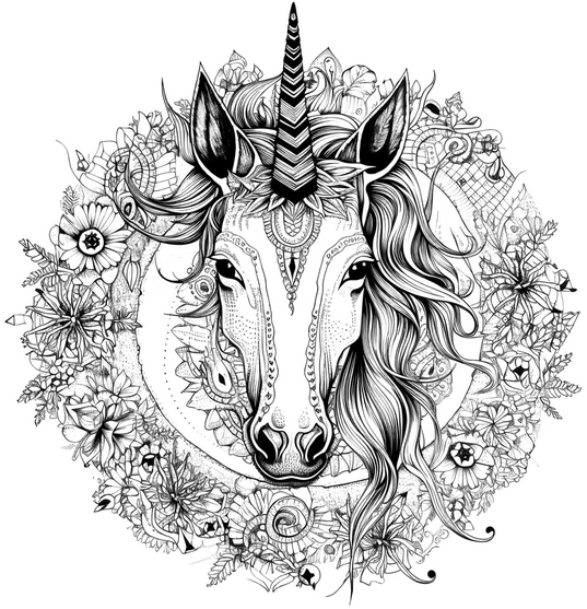 einfaches-einhorn-mit-blumen-malen