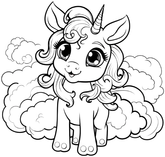 einhorn-auf-wolken-malvorlage-kostenlos