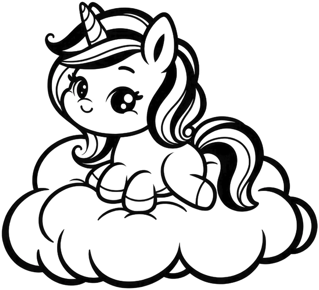 einhorn-ausmalbild-auf-wolke