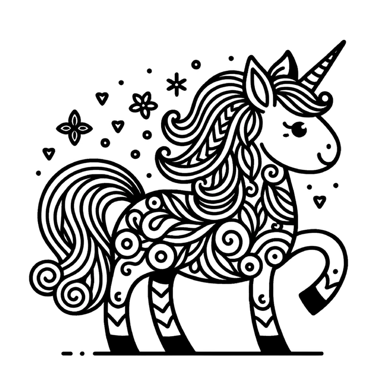 einhorn-ausmalvorlage-kreative-muster
