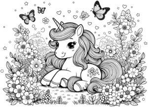 einhorn-bluetenlandschaft-malen-vorlage