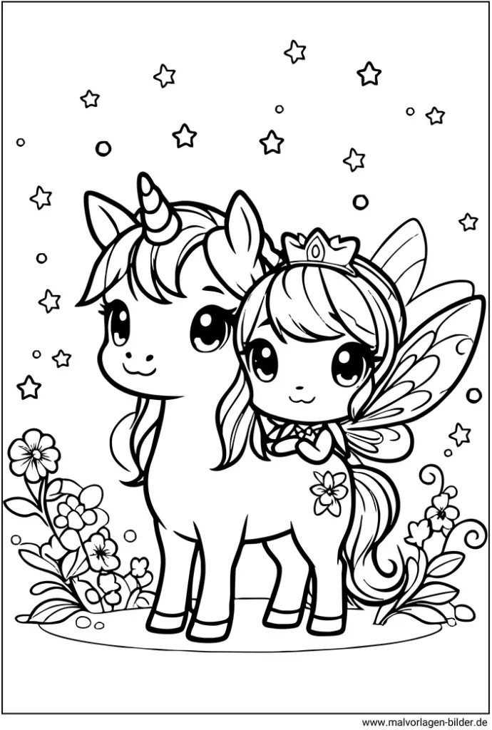 einhorn-fee-malvorlage