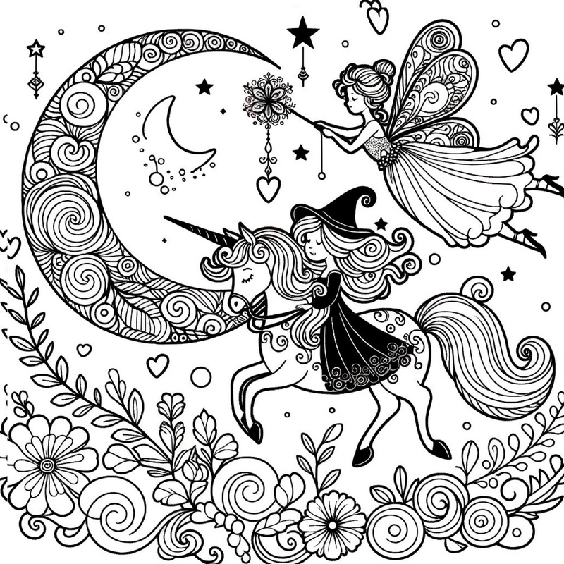 einhorn-hexen-fee-zum-ausmalen