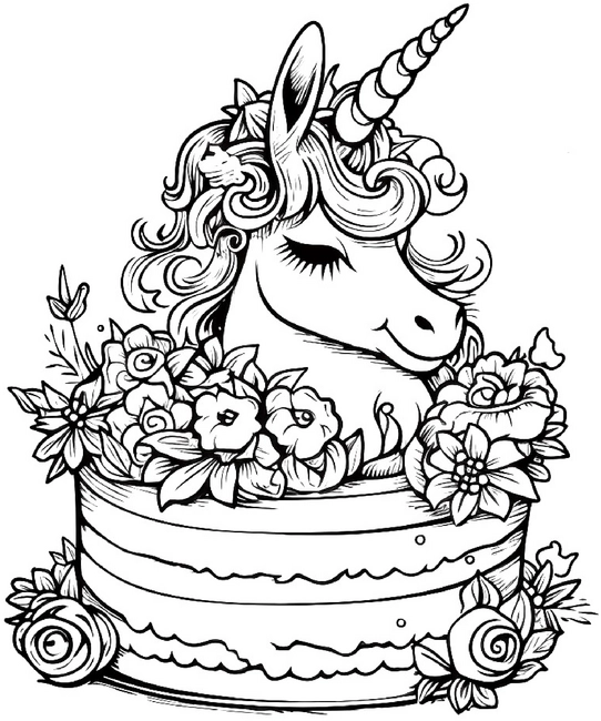 einhorn-im-kuchen-mit-blumen
