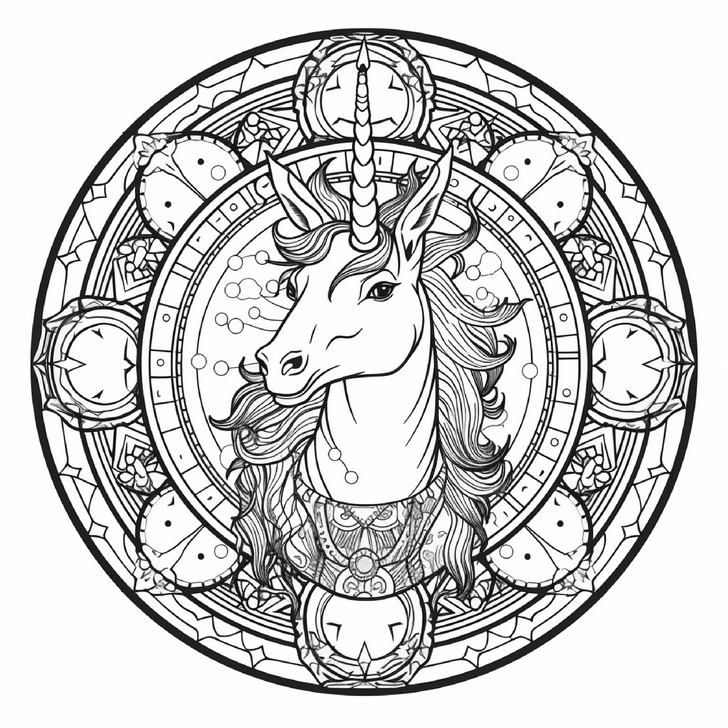 einhorn-im-mandala-stil-ausmalvorlage