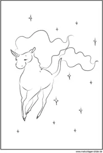 einhorn-im-nacht-himmel-malvorlage