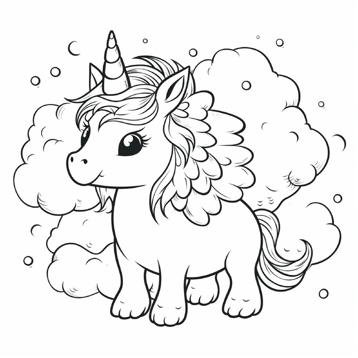 einhorn-in-wolken-ausmalvorlage